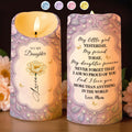 To My Daughter, Proud Of You, Flowers And Butterfly Design - Personalized Custom LED Candle - DAU249_LECA
