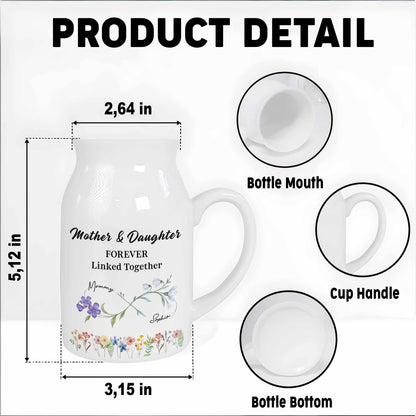 Mother & Daughter Forever Linked Together With Flowers - Personalized Ceramic Flower Vase