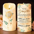 To My Daughter, Believe In Yourself, Sunflower Design - Personalized Custom LED Candle - DAU267_LECA
