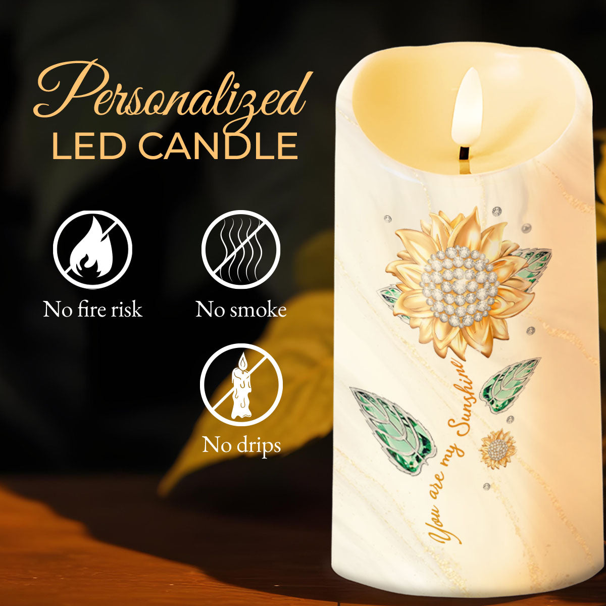 To My Daughter, Believe In Yourself, Sunflower Design - Personalized Custom LED Candle - DAU267_LECA