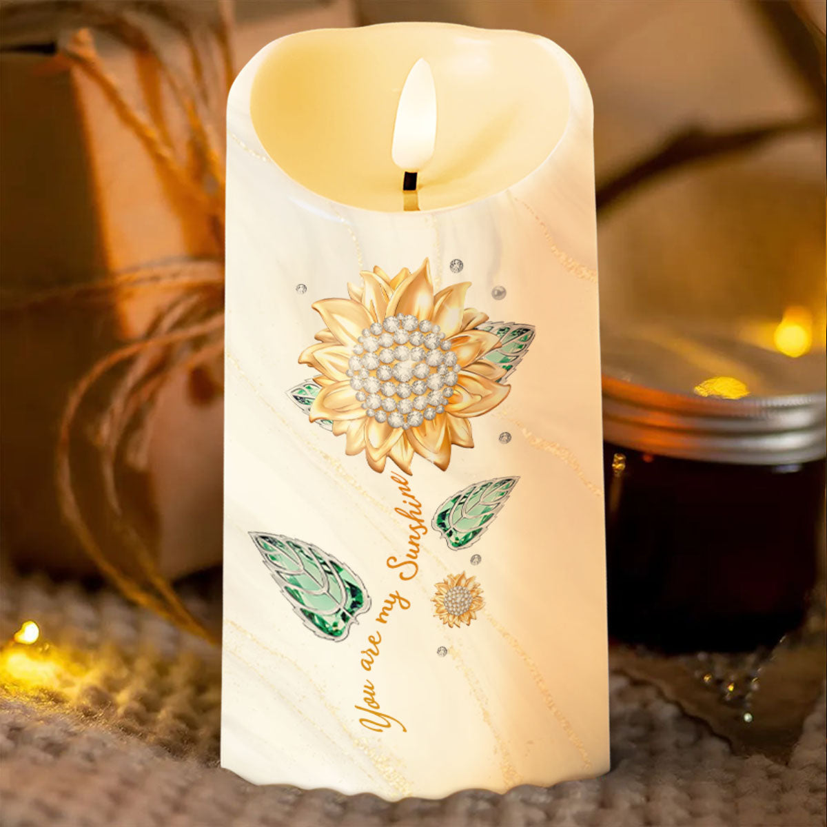 To My Daughter, Believe In Yourself, Sunflower Design - Personalized Custom LED Candle - DAU267_LECA