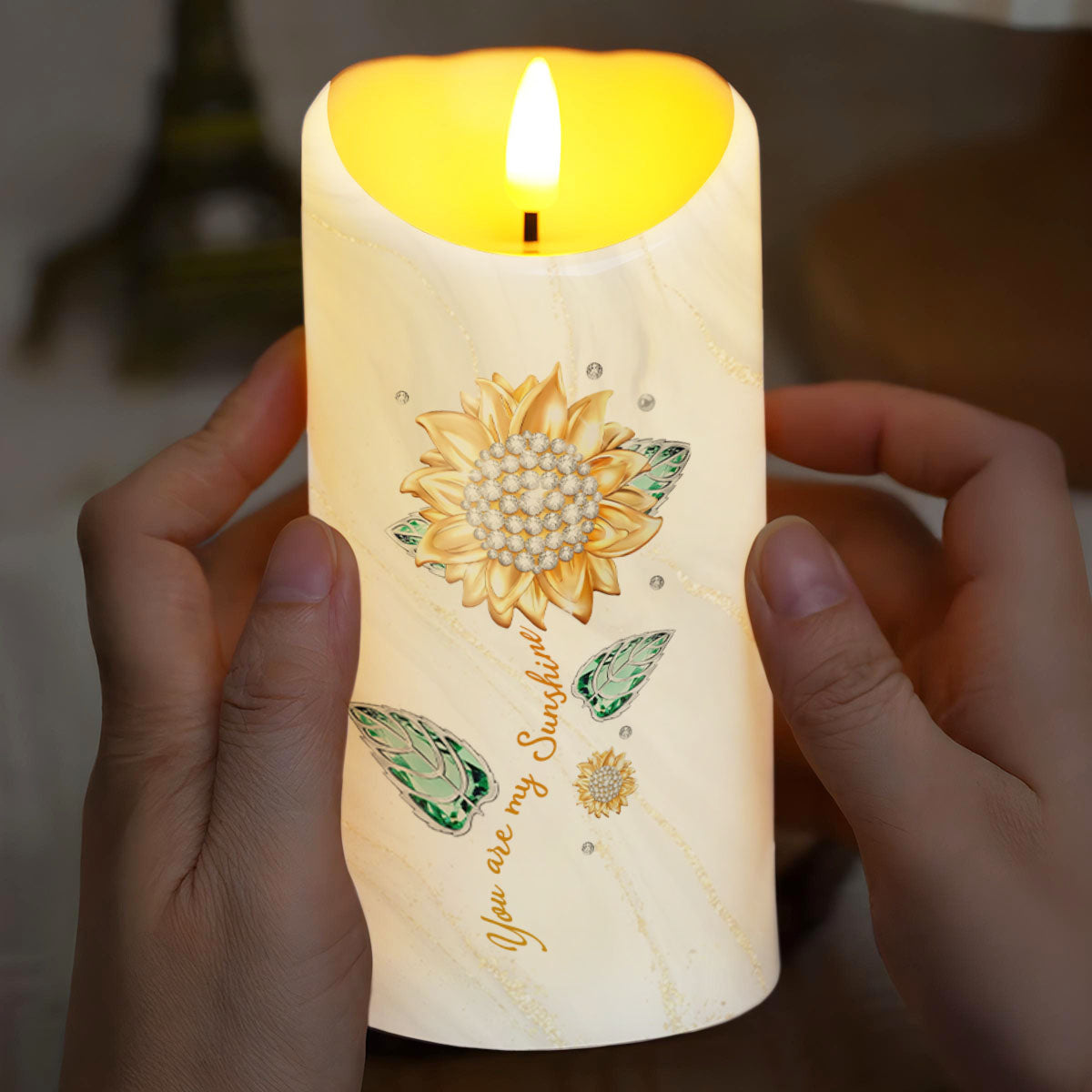 To My Daughter, Believe In Yourself, Sunflower Design - Personalized Custom LED Candle - DAU267_LECA