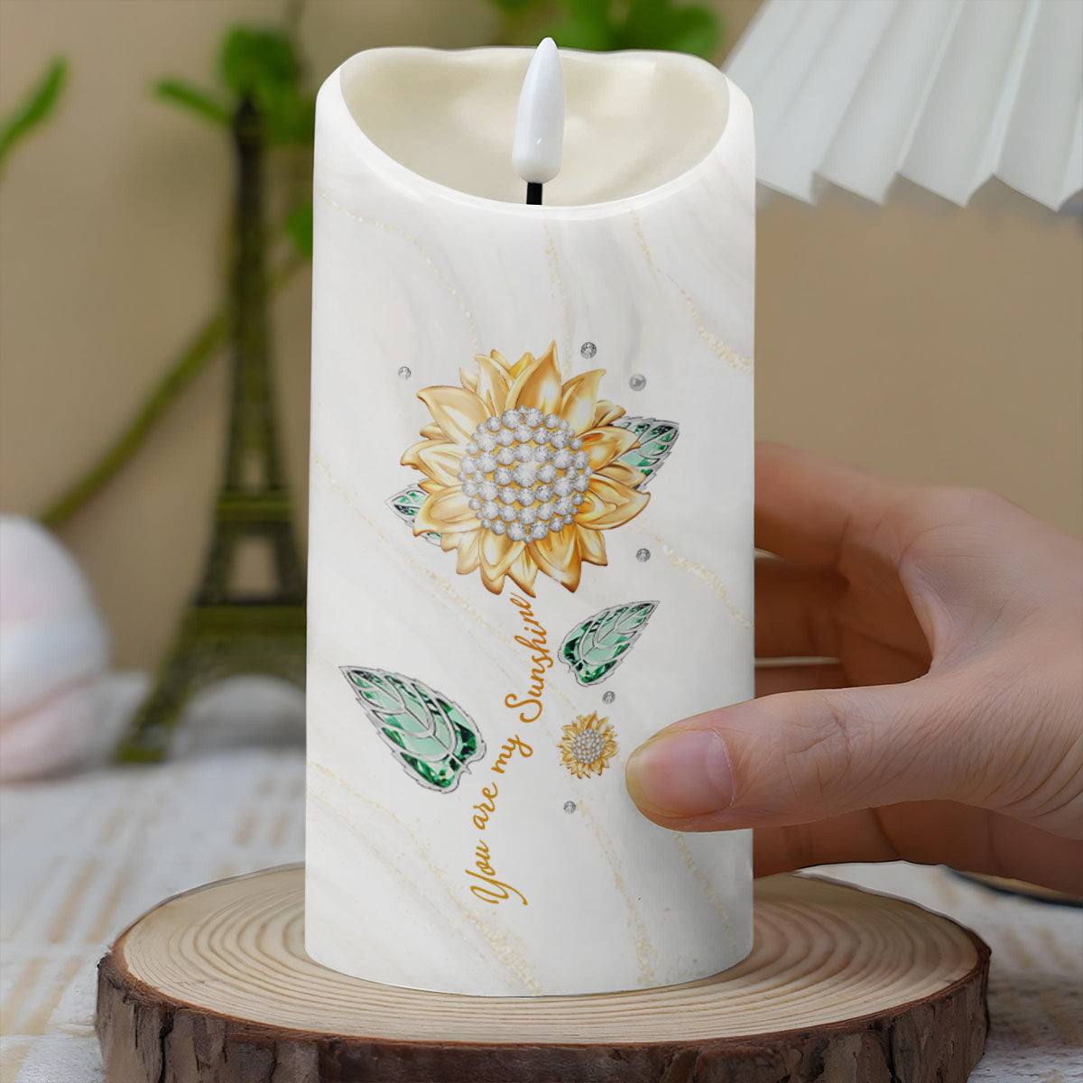 To My Daughter, Believe In Yourself, Sunflower Design - Personalized Custom LED Candle - DAU267_LECA