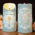 To My Bonus Daughter, See Yourself Through My Eyes, Flowers And Butterflies - Personalized Custom LED Candle - DAU269_LECA