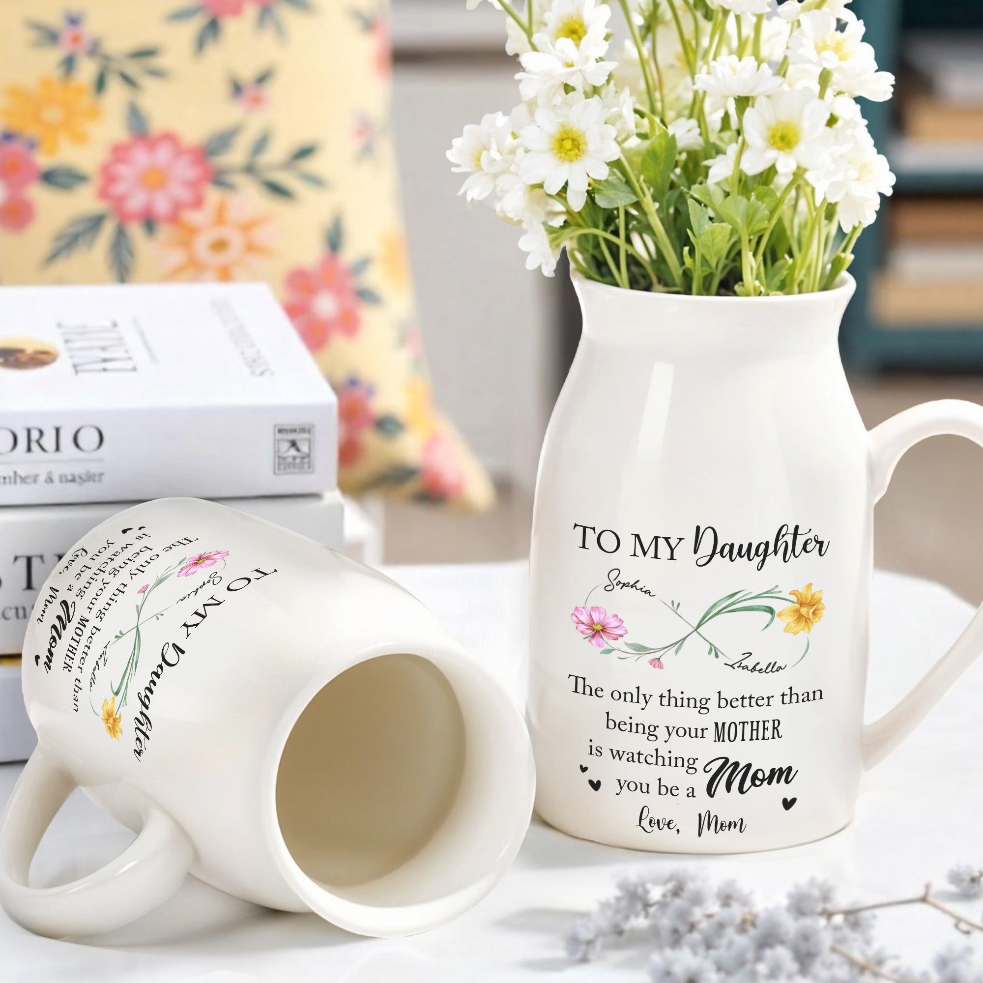 To My Daughter, The Joy Of Watching You Be A Mom - Personalized Ceramic Flower Vase