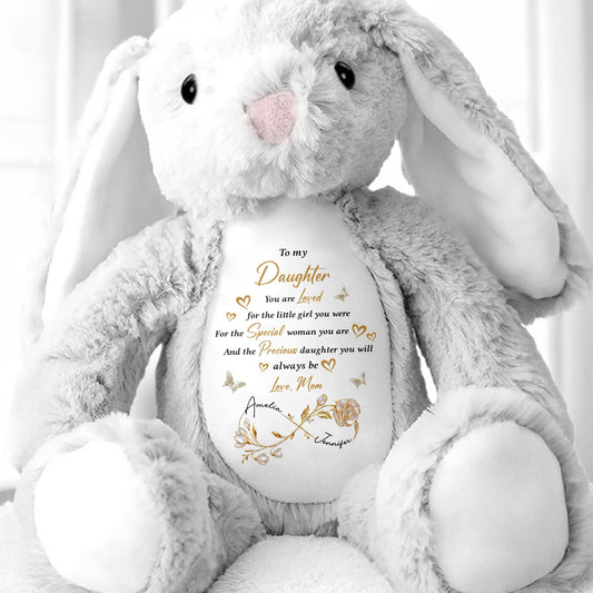 To My Daughter, Love For Always - Personalized Stuffed Bunny - DAU305_BUN