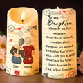 To My Daughter, Straighten Your Crown, Heart, Envelope - Personalized Custom LED Candle - DAU306_LECA