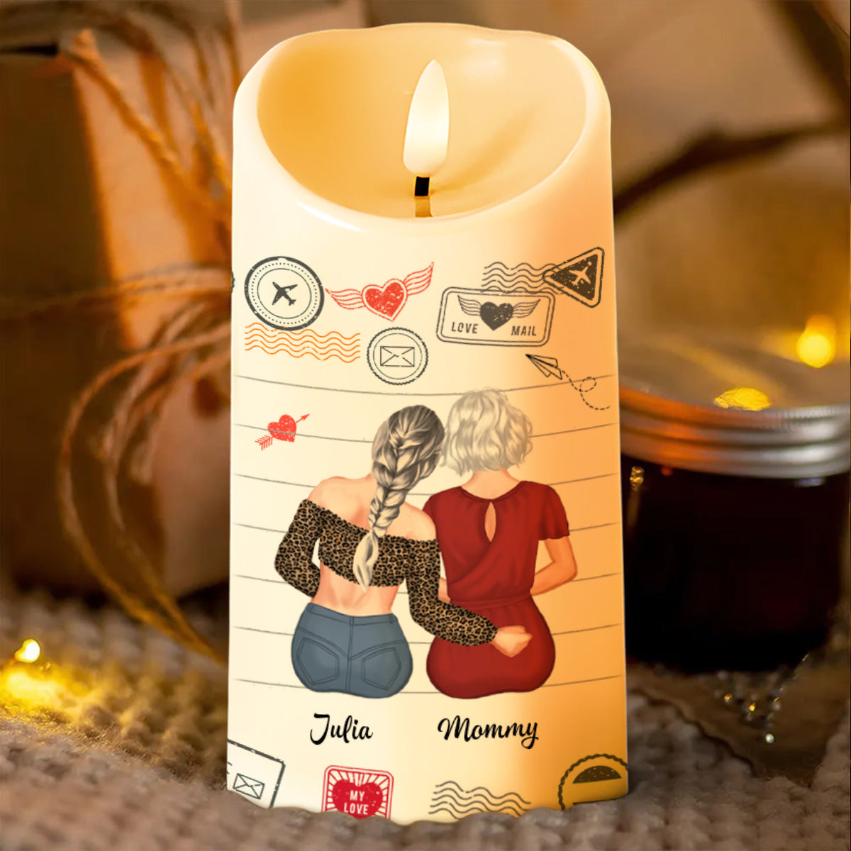 To My Daughter, Straighten Your Crown, Heart, Envelope - Personalized Custom LED Candle - DAU306_LECA
