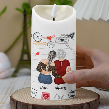 To My Daughter, Straighten Your Crown, Heart, Envelope - Personalized Custom LED Candle - DAU306_LECA
