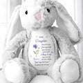 To My Daughter Bunny With Flower - Personalized Stuffed Bunny - DAU320_BUN