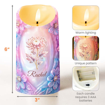 To My Beautiful Daughter Purple Flowers Personalized Candle - Personalized Custom LED Candle - DAU323_LECA