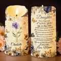 To My Daughter Never Forget I Love You Floral Butterfly Candle - Personalized Custom LED Candle - DAU329_LECA