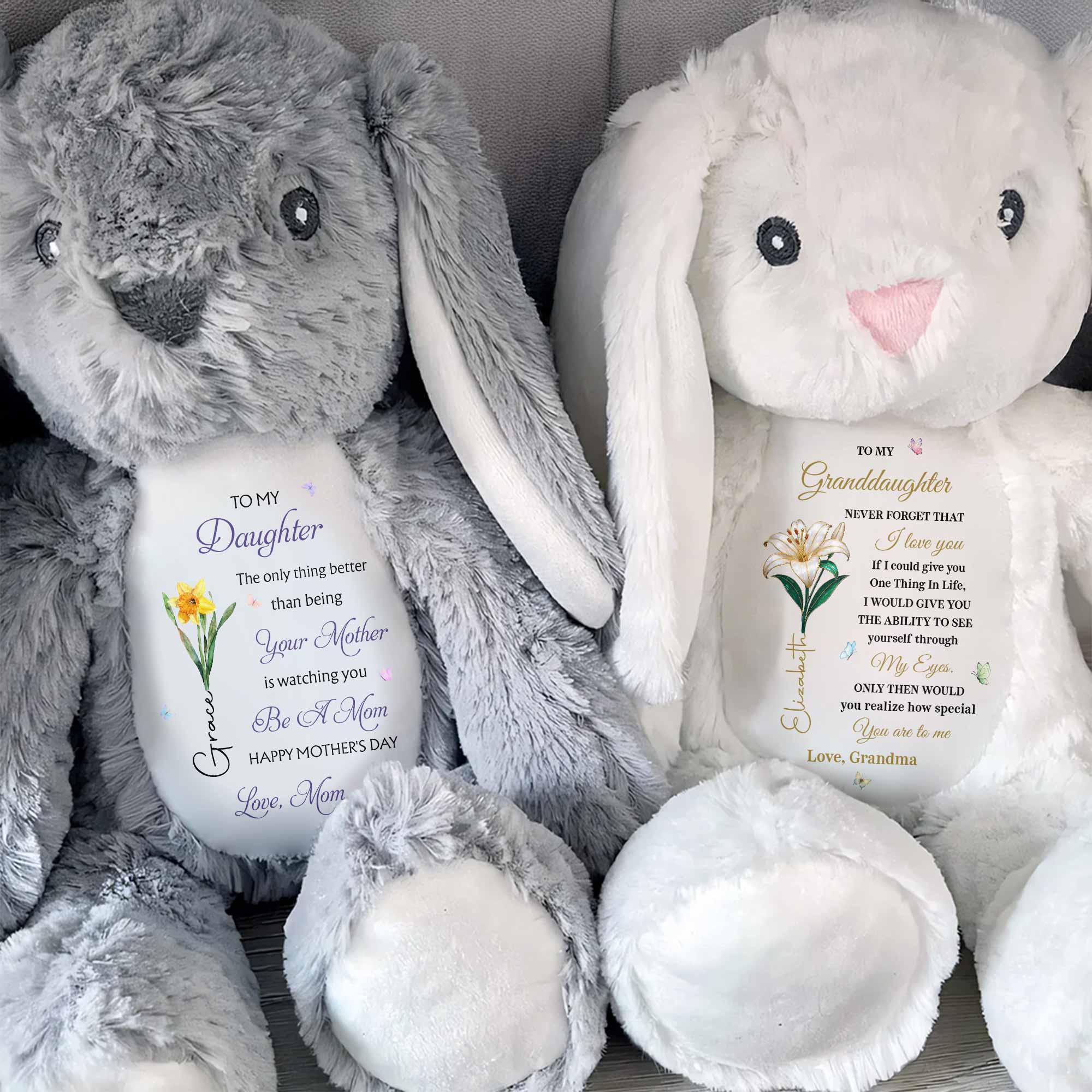 To My Daughter Better Than Being Your Mother Flower Butterfly Plush - Personalized Stuffed Bunny - DAU335_BUN