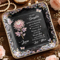 To My Daughter Always Remember Braver Stronger Smarter Flower Butterfly - Personalized Custom Jewelry Dish, Ceramic Dish, Square Shape - DAU337_SCRF
