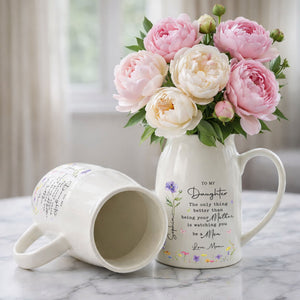 To My Daughter Better Than Being Your Mother Birth Month Flowers - Personalized Ceramic Flower Vase