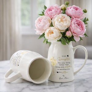 To My Daughter The Only Thing Better Birth Month Flowers Butterflies - Personalized Ceramic Flower Vase
