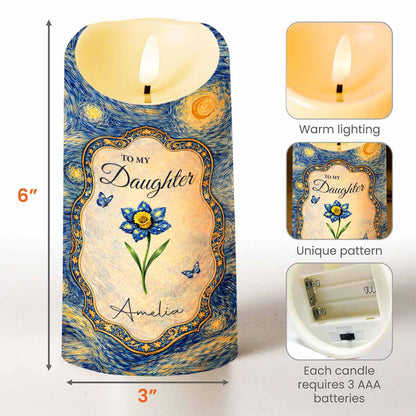 To My Daughter Once Upon A Time Flower Butterflies Art - Personalized Custom LED Candle - DAU381_LECA