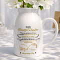 To My Beautiful Daughter Believe In Yourself Infinity Rose - Personalized Ceramic Flower Vase