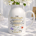 To My Beautiful Daughter Believe In Yourself Birth Month Flowers - Personalized Ceramic Flower Vase