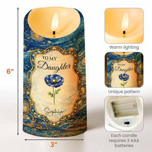 To My Daughter The Only Thing Better Than Being Your Mother Flower Starry Night - Personalized Custom LED Candle - DAU387_LECA