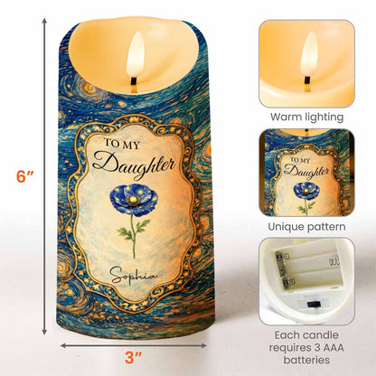 To My Daughter The Only Thing Better Than Being Your Mother Flower Starry Night - Personalized Custom LED Candle - DAU387_LECA