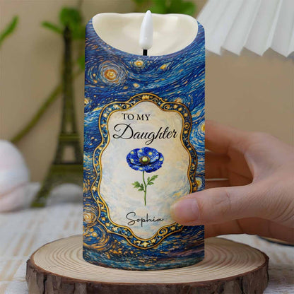 To My Daughter The Only Thing Better Than Being Your Mother Flower Starry Night - Personalized Custom LED Candle - DAU387_LECA