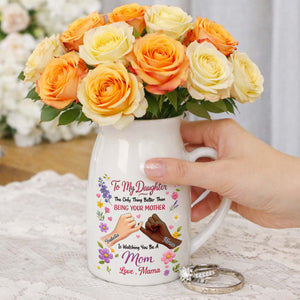 To My Daughter The Only Thing Better Pinky Swear Floral - Personalized Ceramic Flower Vase