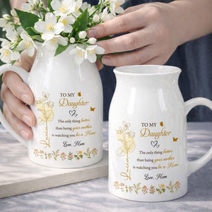 To My Daughter Better Than Being Your Mother Birth Month Flowers - Personalized Ceramic Flower Vase