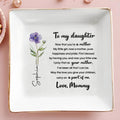 To My Daughter Now That You Are A Mother Flower - Personalized Custom Jewelry Dish, Square Ceramic Dish - DAU397_SCRD
