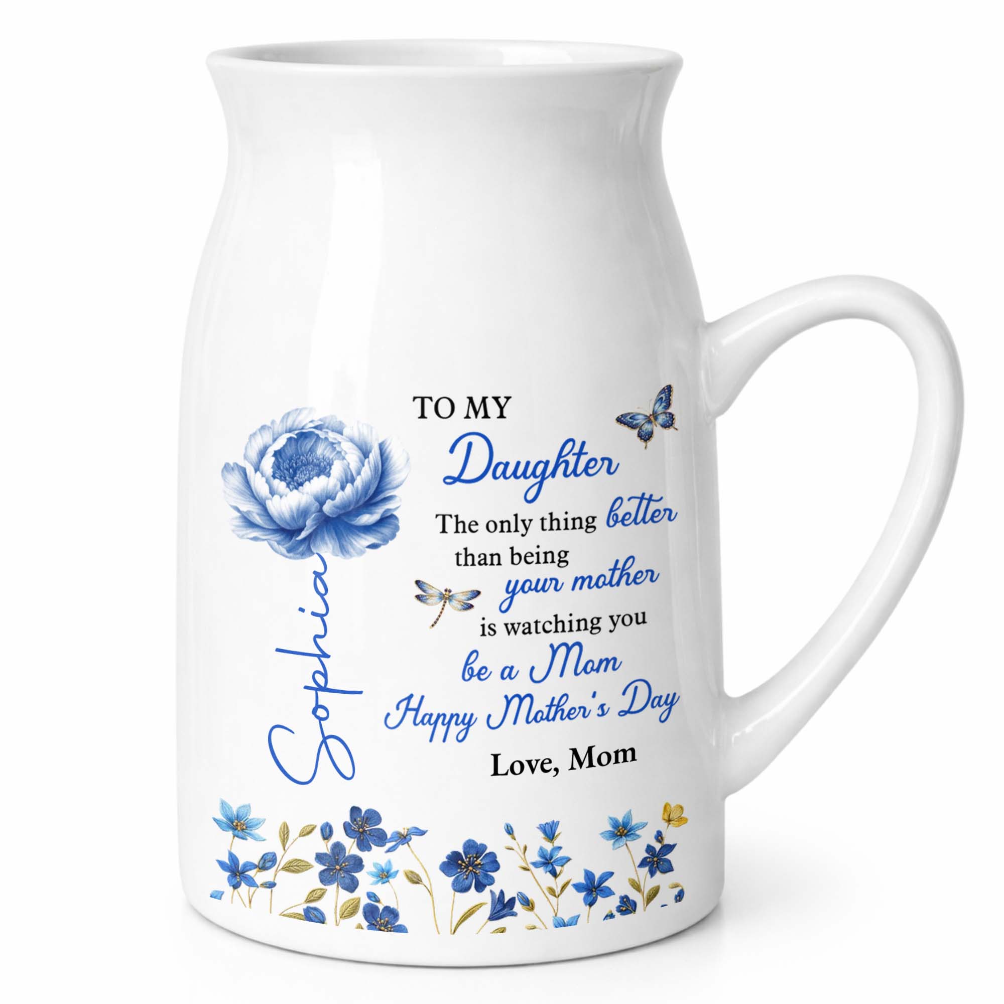 To My Daughter The Only Thing Better Birth Month Flowers - Personalized Ceramic Flower Vase