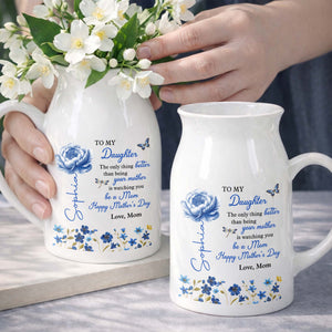 To My Daughter The Only Thing Better Birth Month Flowers - Personalized Ceramic Flower Vase