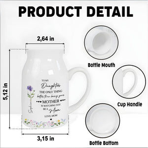 To My Daughter Watching You Be A Mom Birth Month Flower - Personalized Ceramic Flower Vase