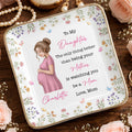 To My Daughter The Only Thing Better Watching You Be A Mom Flower - Personalized Custom Jewelry Dish, Ceramic Dish, Square Shape - DAU433_SCRF