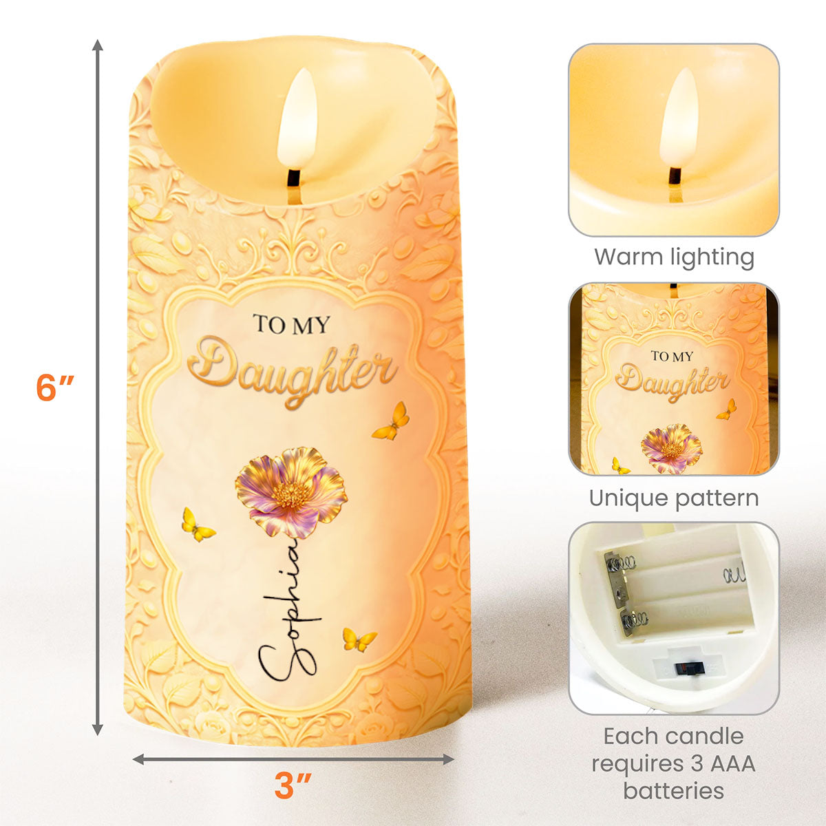 To My Daughter Better Than Being Your Mother Birth Month Flower - Personalized Custom LED Candle - DAU436_LECA