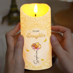 To My Daughter Better Than Being Your Mother Birth Month Flower - Personalized Custom LED Candle - DAU436_LECA