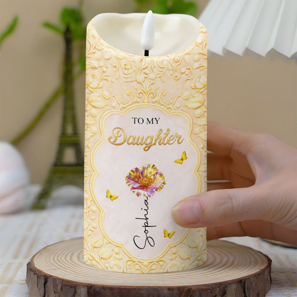 To My Daughter Better Than Being Your Mother Birth Month Flower - Personalized Custom LED Candle - DAU436_LECA