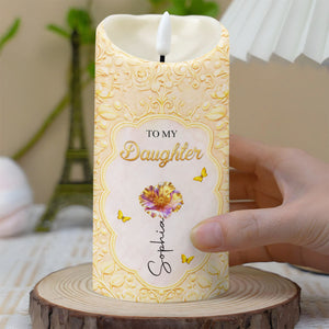 To My Daughter Better Than Being Your Mother Birth Month Flower - Personalized Custom LED Candle - DAU436_LECA
