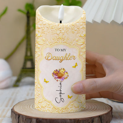To My Daughter Better Than Being Your Mother Birth Month Flower - Personalized Custom LED Candle - DAU436_LECA
