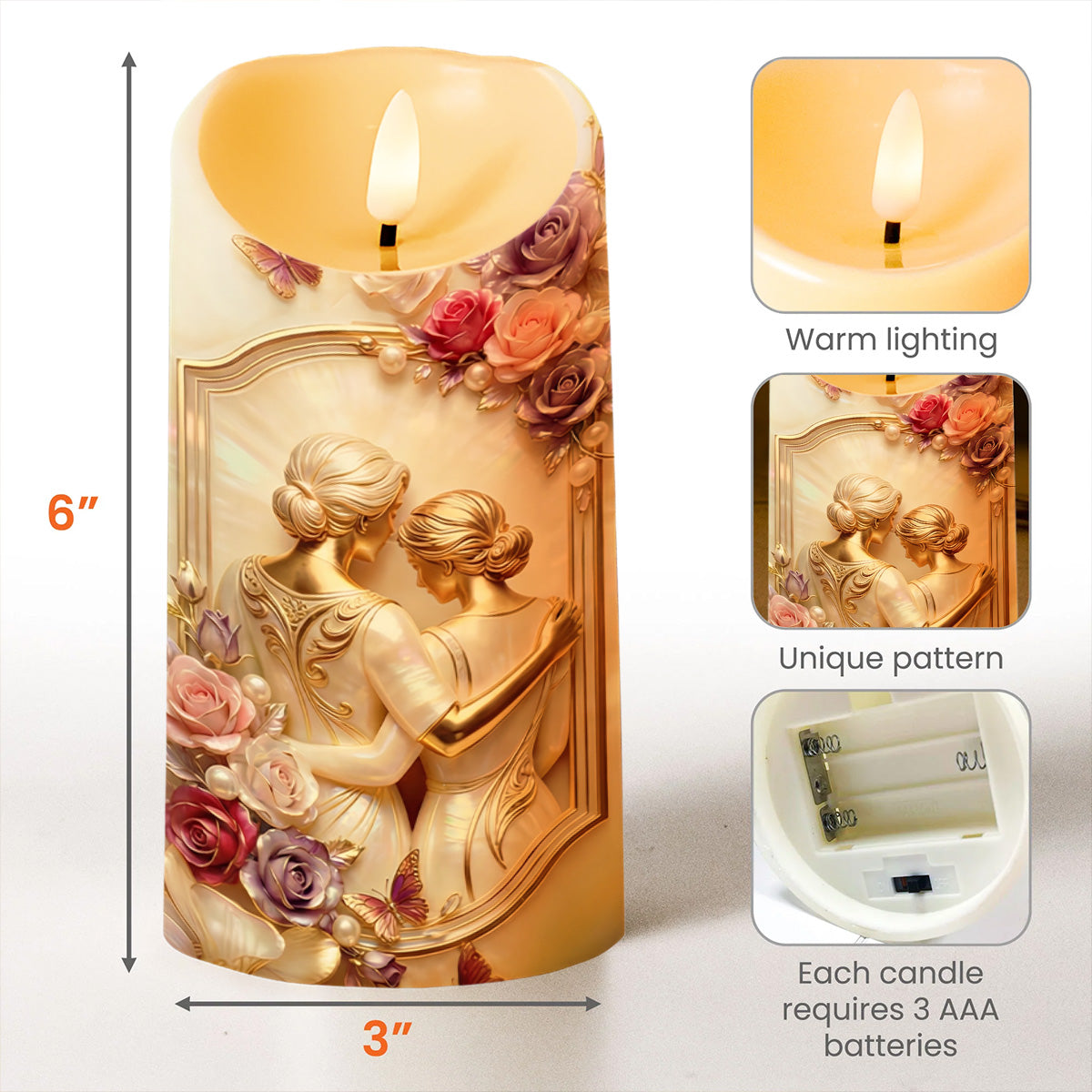To My Daughter Better Than Being Your Mother Watching You Be A Mom Roses - Personalized Custom LED Candle - DAU455_LECA