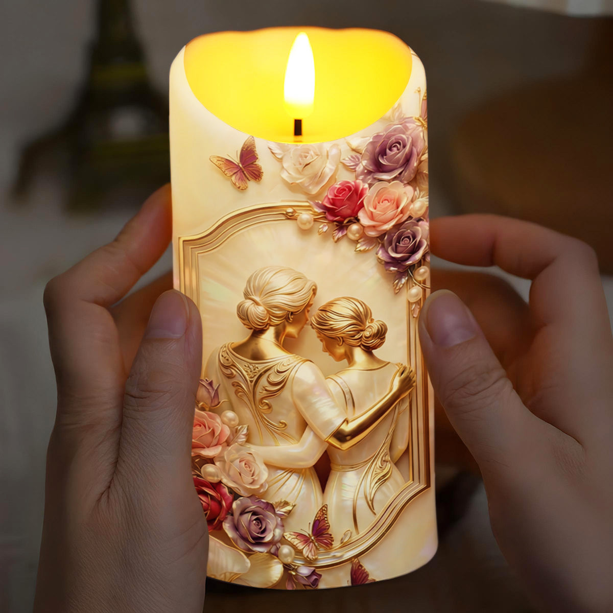 To My Daughter Better Than Being Your Mother Watching You Be A Mom Roses - Personalized Custom LED Candle - DAU455_LECA