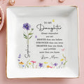 To My Daughter Always Remember Personalized Birth Month Flower - Personalized Custom Jewelry Dish, Square Ceramic Dish - DAU502_SCRD