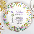 To My Daughter My Little Girl Yesterday Floral Birth Flowers - Personalized Custom Jewelry Dish, Ceramic Dish, Round Shape - DAU505_RCRF