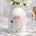 To My Daughter My Little Girl Yesterday Birth Month Flowers - Personalized Ceramic Flower Vase
