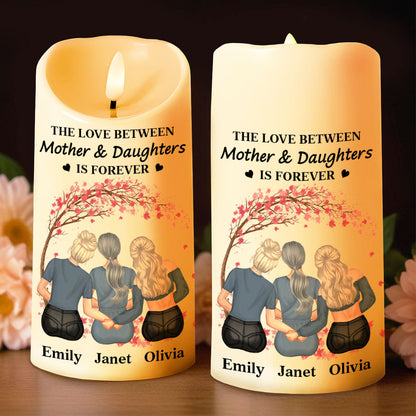 The Love Between Mother And Daughters Is Forever Flower Tree - Personalized Custom LED Candle - DAU563_LECA