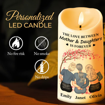 The Love Between Mother And Daughters Is Forever Flower Tree - Personalized Custom LED Candle - DAU563_LECA