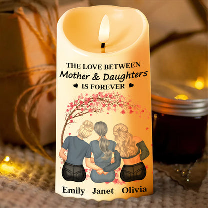 The Love Between Mother And Daughters Is Forever Flower Tree - Personalized Custom LED Candle - DAU563_LECA