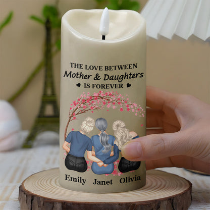 The Love Between Mother And Daughters Is Forever Flower Tree - Personalized Custom LED Candle - DAU563_LECA