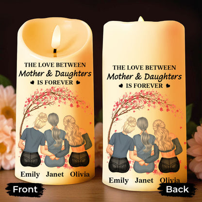 The Love Between Mother And Daughters Is Forever Flower Tree - Personalized Custom LED Candle - DAU563_LECA
