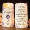 To My Daughter I Love You Birth Month Flower Butterflies - Personalized Custom LED Candle - DAU572_LECA