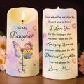 To My Daughter I Love You Amazing Woman Birth Month Flowers - Personalized Custom LED Candle - DAU595_LECA